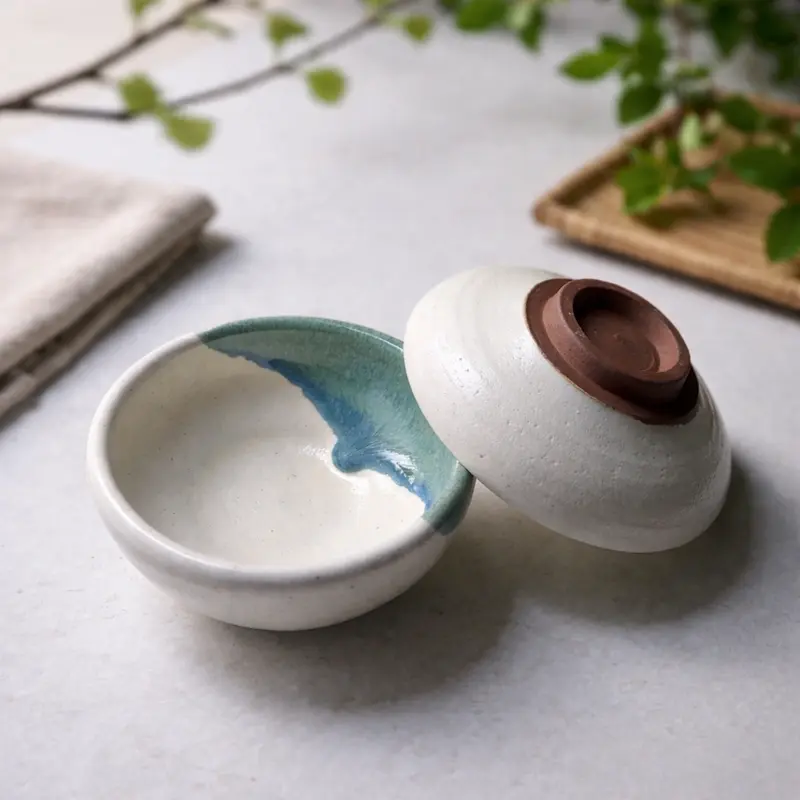 White & Green Chinese Tea Cup 50ml
