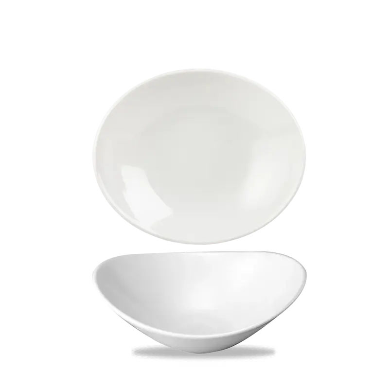 White Orbit Oval Bowl 18cm 12/box