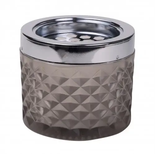 Windproof Ashtray Taupe With Chrome Cap 6/Box