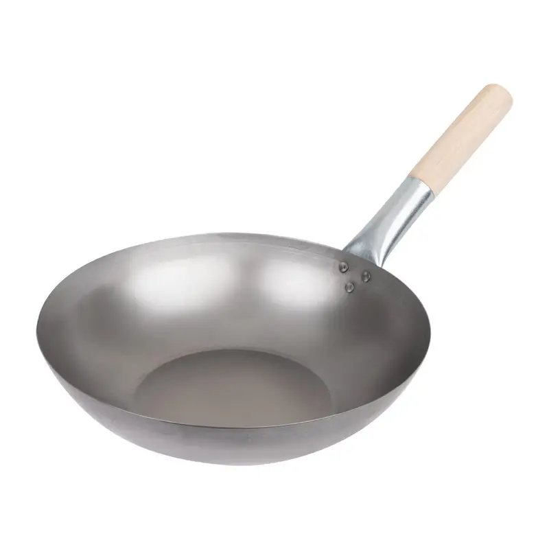 Wok en acier doux Vogue 330mm