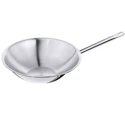 Wok met platte bodem, RVS, Ø36xH