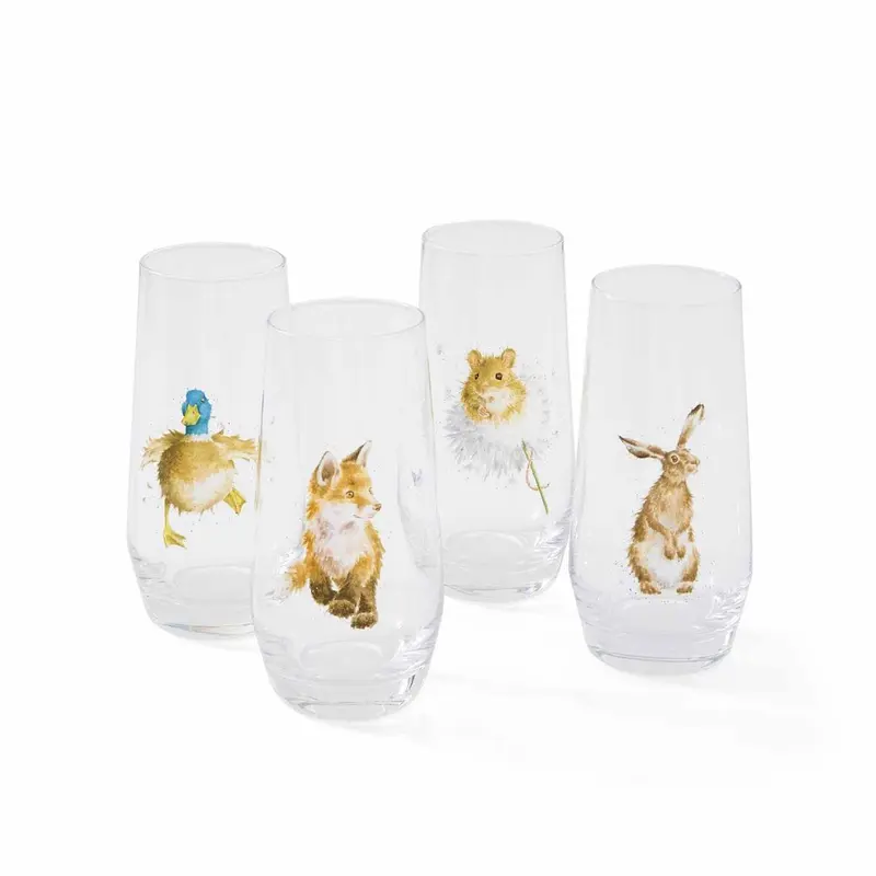 Wrendale Designs Country Animal - Set van 4 Glazen - 550 ml