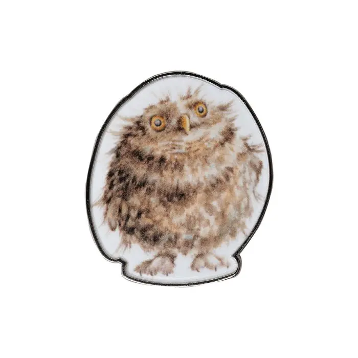 Wrendale Designs Round Owl Speldje - Uil