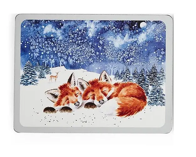 Wrendale Designs Winter Sky Placemat - Vosjes - 30,5 cm x 23 cm