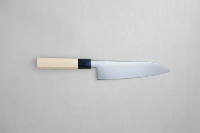 Yamawaki VG1 stainless steel santoku 180 with an octagonal ho wood and buffalo horn handle